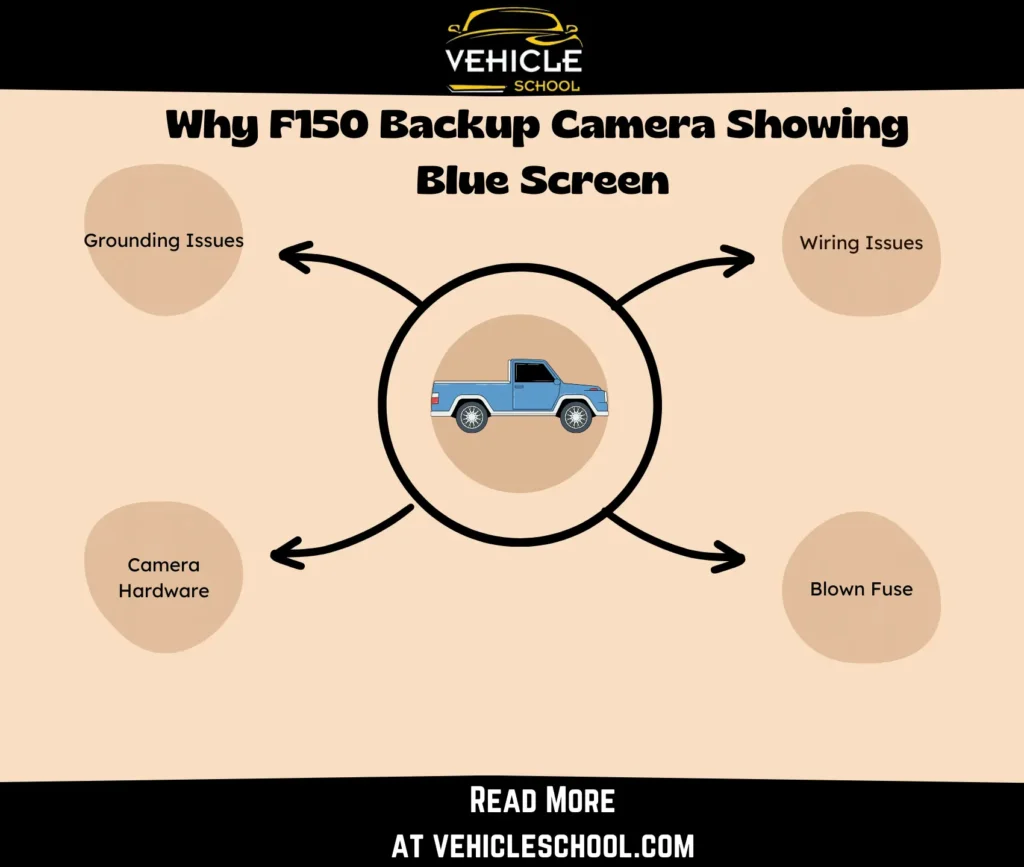 why is f150 reverse camera showing blue screen